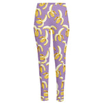 Watercolor Banana Pattern Print High-Waisted Pocket Leggings