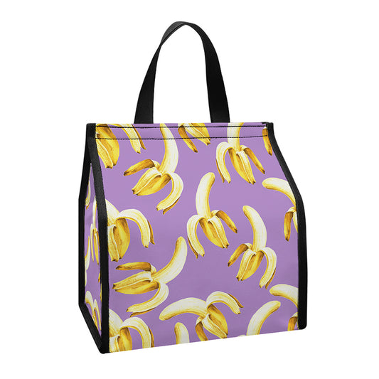 Watercolor Banana Pattern Print Insulated Lunch Tote
