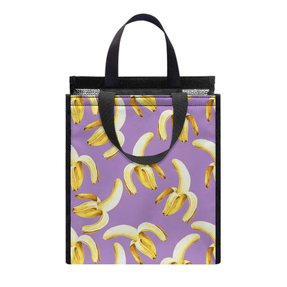 Watercolor Banana Pattern Print Insulated Lunch Tote