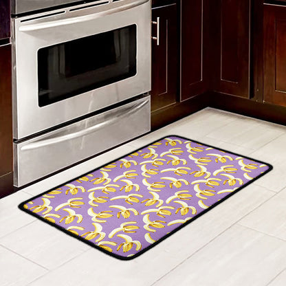 Watercolor Banana Pattern Print Kitchen Mat