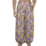 Watercolor Banana Pattern Print Lantern Pants