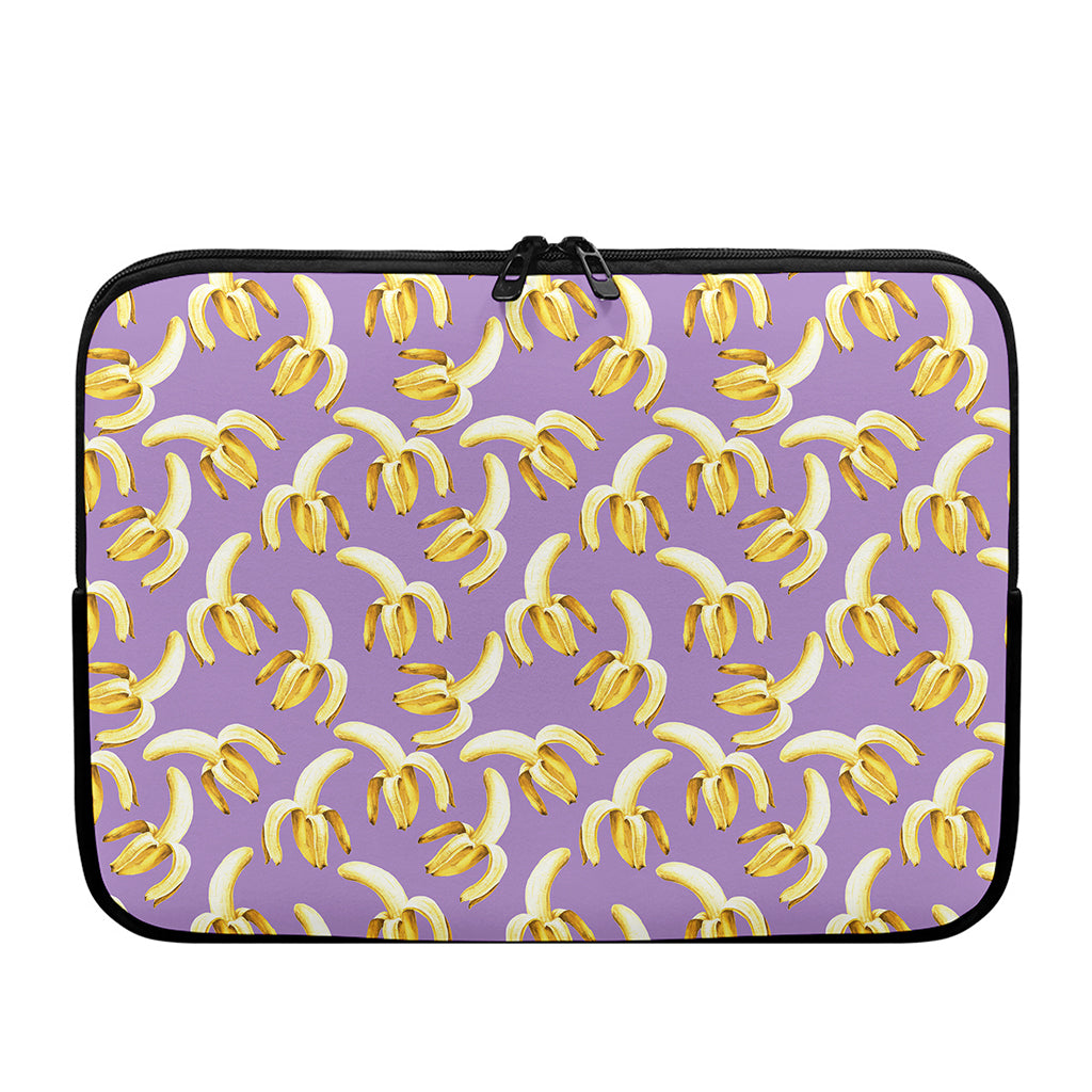 Watercolor Banana Pattern Print Laptop Sleeve