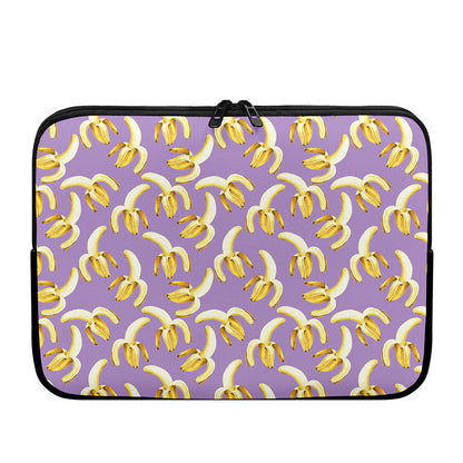 Watercolor Banana Pattern Print Laptop Sleeve