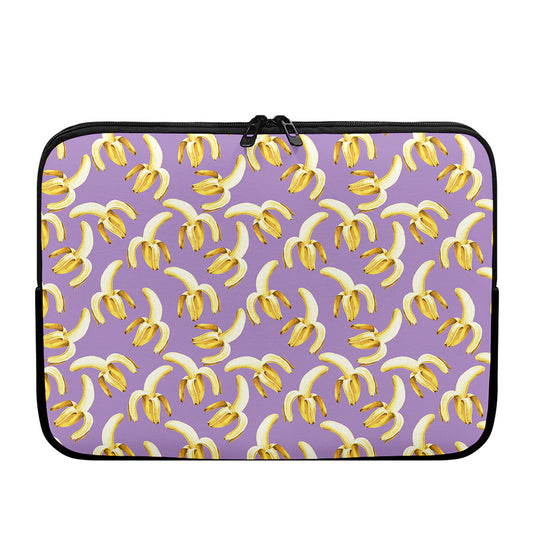Watercolor Banana Pattern Print Laptop Sleeve