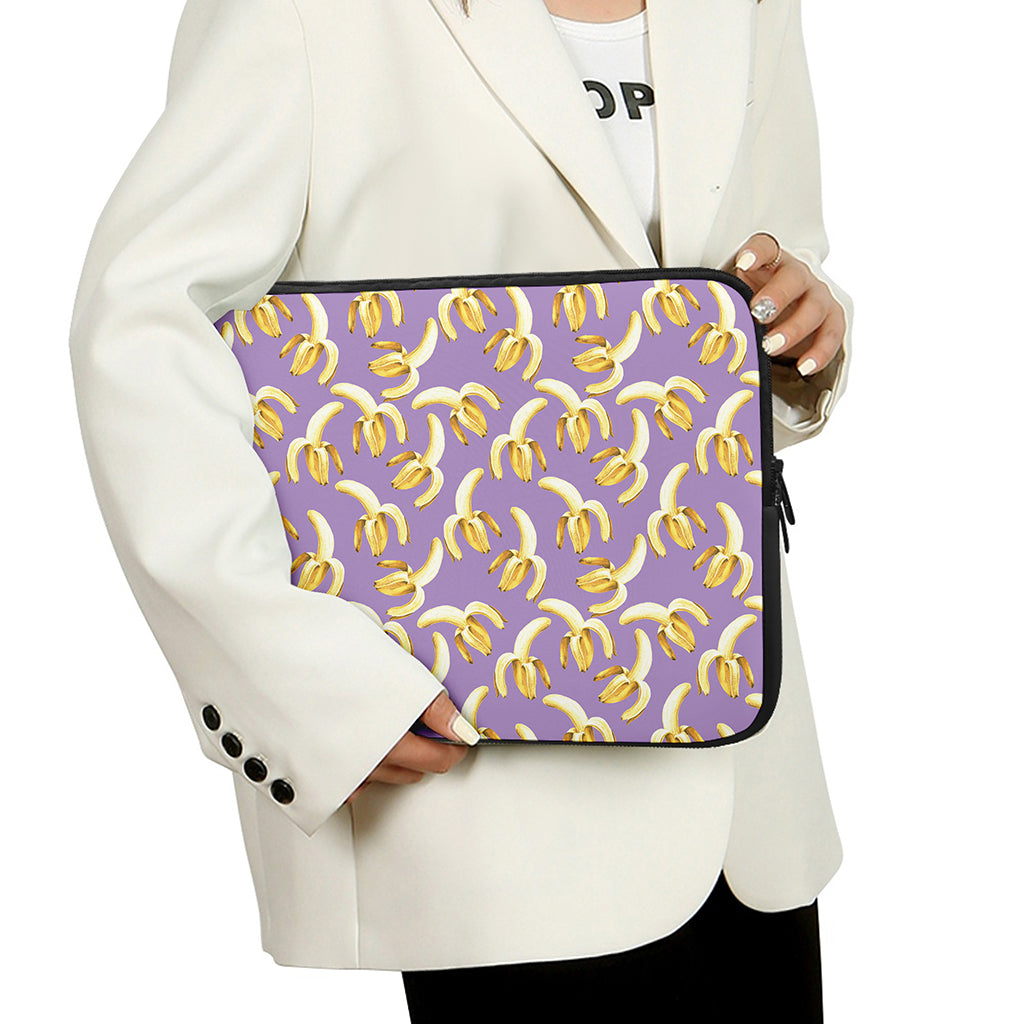 Watercolor Banana Pattern Print Laptop Sleeve