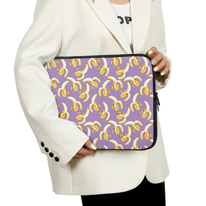 Watercolor Banana Pattern Print Laptop Sleeve