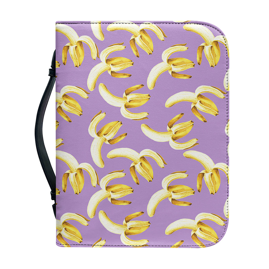 Watercolor Banana Pattern Print Leather Bible Cover