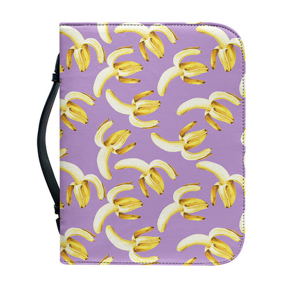 Watercolor Banana Pattern Print Leather Bible Cover