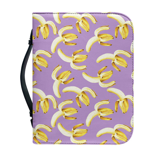 Watercolor Banana Pattern Print Leather Bible Cover