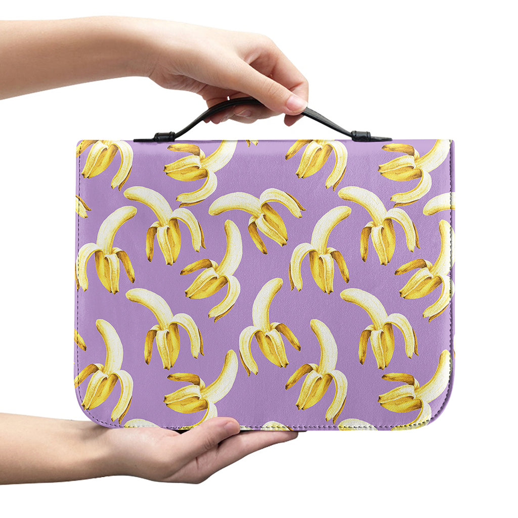 Watercolor Banana Pattern Print Leather Bible Cover