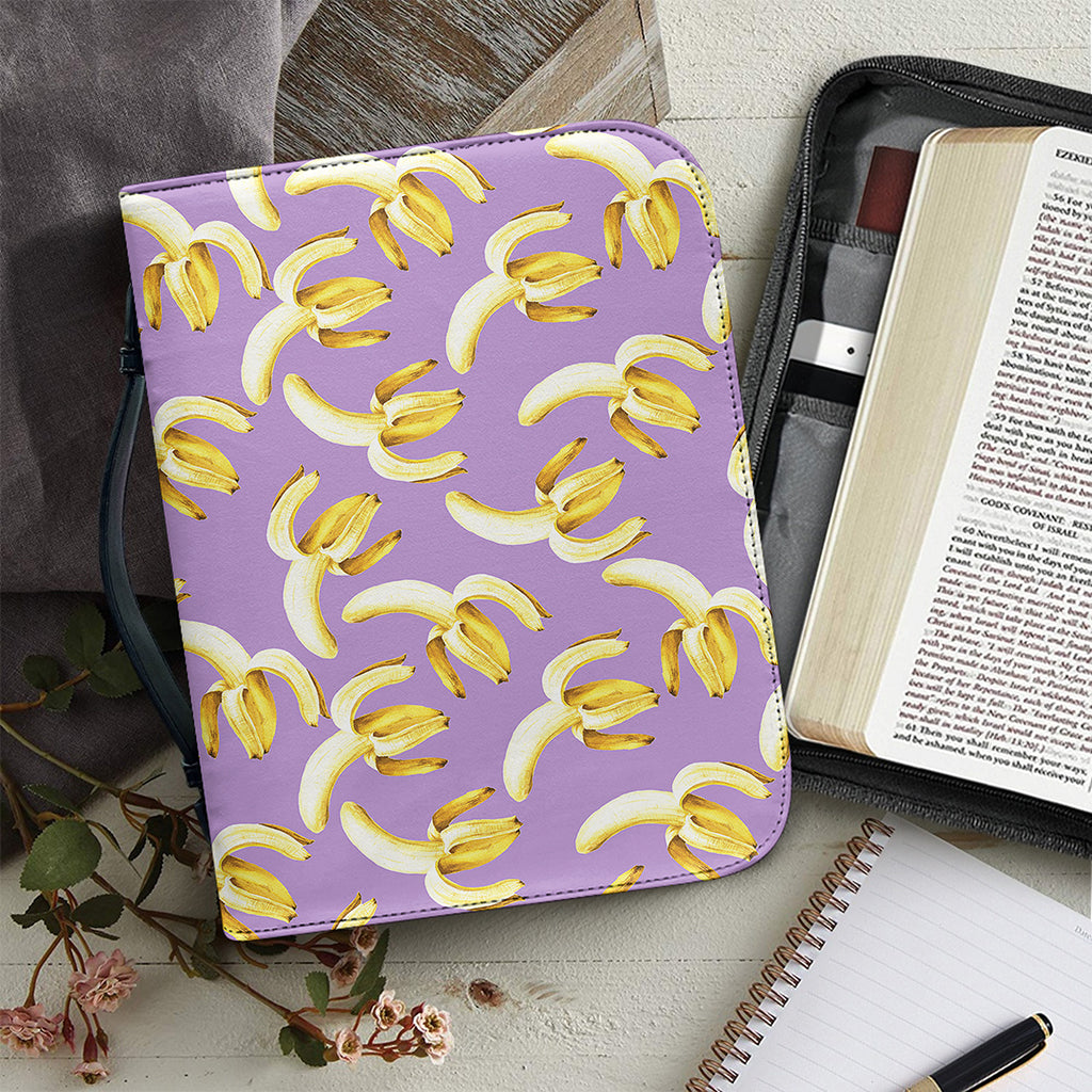 Watercolor Banana Pattern Print Leather Bible Cover