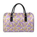 Watercolor Banana Pattern Print Leather Duffel Bag