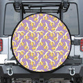Watercolor Banana Pattern Print Leather Spare Tire Cover