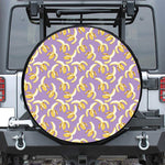 Watercolor Banana Pattern Print Leather Spare Tire Cover