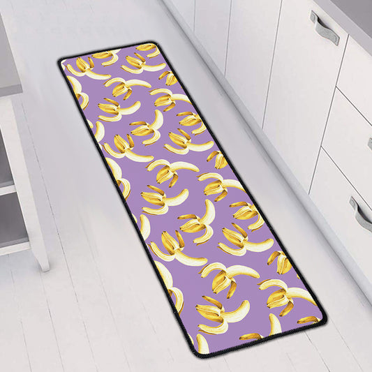 Watercolor Banana Pattern Print Long Kitchen Mat