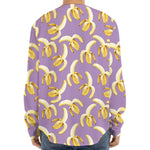 Watercolor Banana Pattern Print Long Sleeve Baseball Jersey