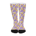 Watercolor Banana Pattern Print Long Socks
