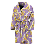 Watercolor Banana Pattern Print Men's Bathrobe