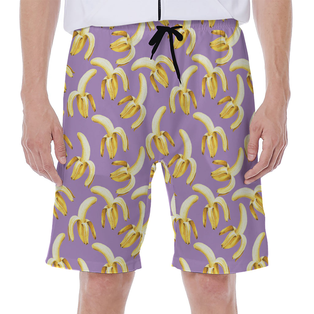 Watercolor Banana Pattern Print Men's Beach Shorts