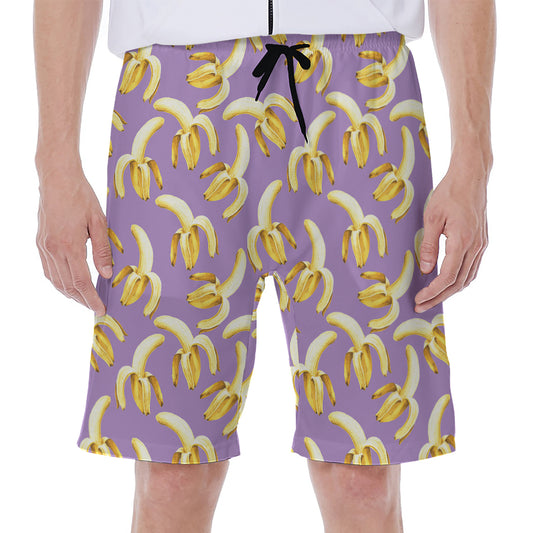 Watercolor Banana Pattern Print Men's Beach Shorts