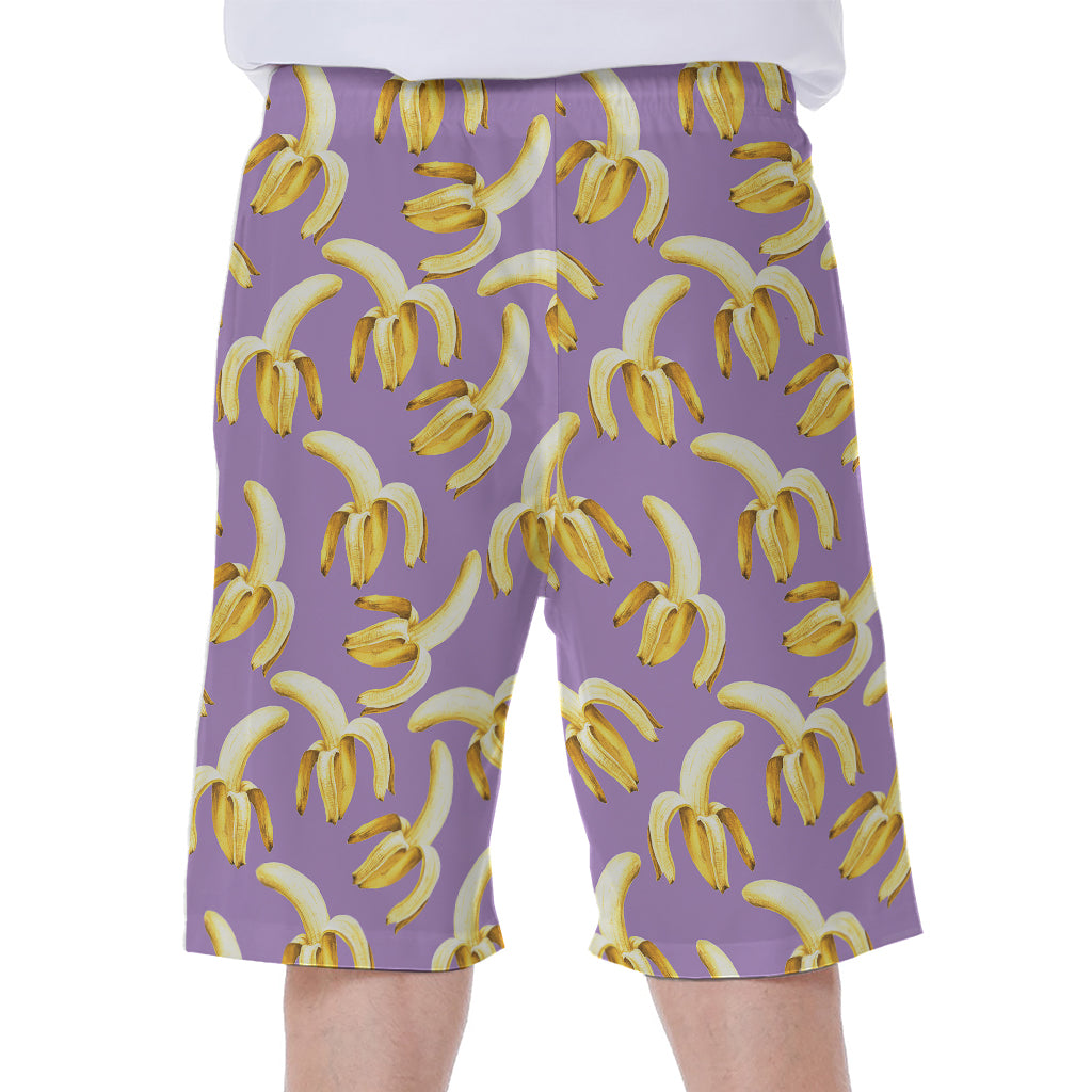 Watercolor Banana Pattern Print Men's Beach Shorts
