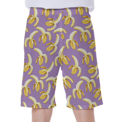 Watercolor Banana Pattern Print Men's Beach Shorts