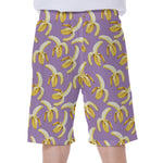 Watercolor Banana Pattern Print Men's Beach Shorts