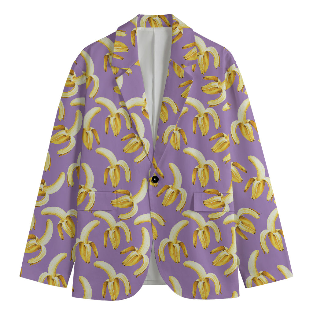 Watercolor Banana Pattern Print Men's Blazer