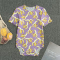 Watercolor Banana Pattern Print Men's Bodysuit