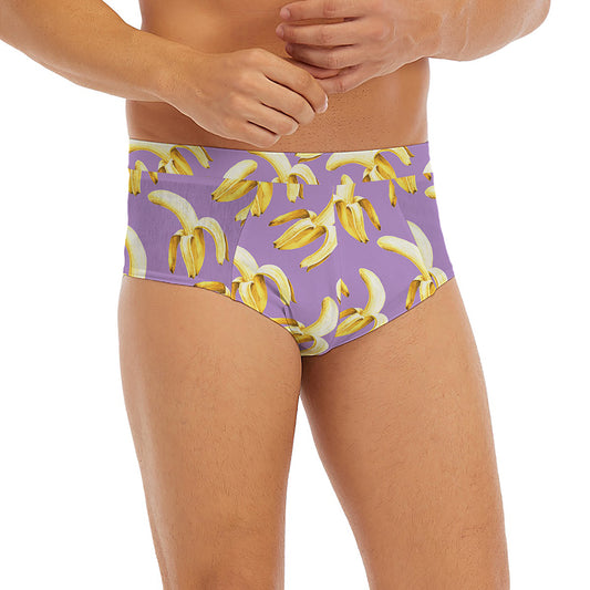 Watercolor Banana Pattern Print Men's Briefs