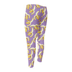 Watercolor Banana Pattern Print Men's Compression Pants