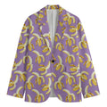 Watercolor Banana Pattern Print Men's Cotton Blazer