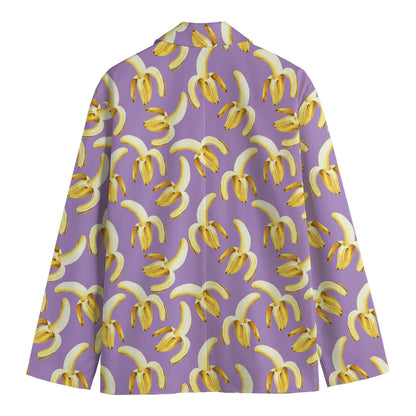 Watercolor Banana Pattern Print Men's Cotton Blazer