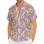 Watercolor Banana Pattern Print Men's Deep V-Neck Shirt