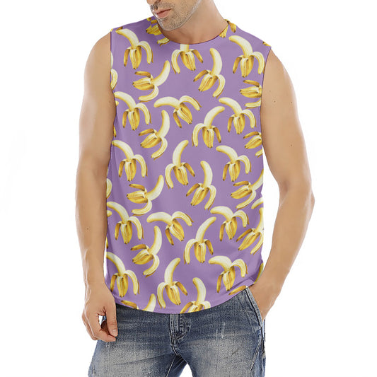 Watercolor Banana Pattern Print Men's Fitness Tank Top
