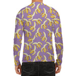 Watercolor Banana Pattern Print Men's Long Sleeve Rash Guard