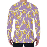 Watercolor Banana Pattern Print Men's Long Sleeve T-Shirt