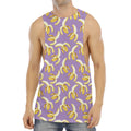 Watercolor Banana Pattern Print Men's Muscle Tank Top