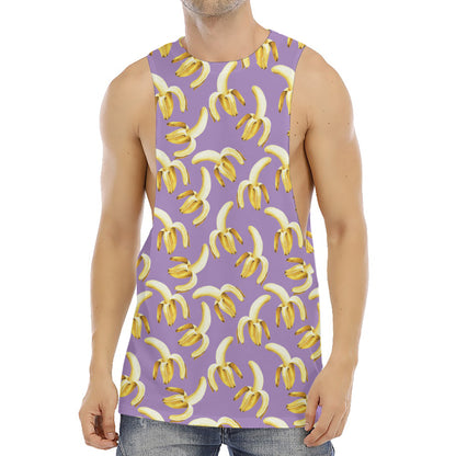 Watercolor Banana Pattern Print Men's Muscle Tank Top