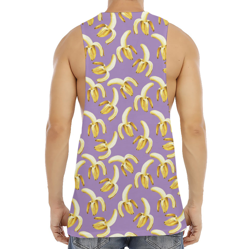 Watercolor Banana Pattern Print Men's Muscle Tank Top
