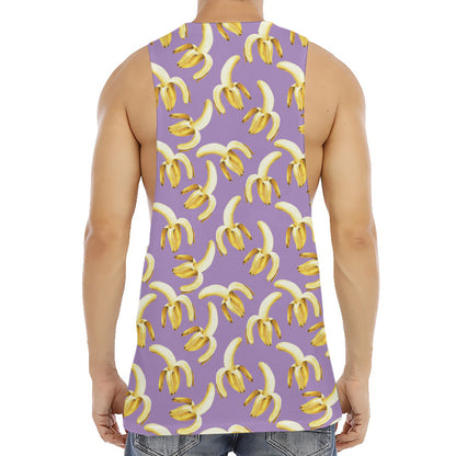 Watercolor Banana Pattern Print Men's Muscle Tank Top