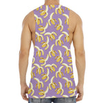 Watercolor Banana Pattern Print Men's Muscle Tank Top