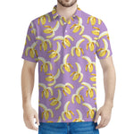Watercolor Banana Pattern Print Men's Polo Shirt