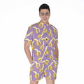 Watercolor Banana Pattern Print Men's Romper