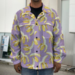 Watercolor Banana Pattern Print Men's Shirt Jacket