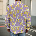 Watercolor Banana Pattern Print Men's Shirt Jacket