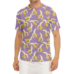 Watercolor Banana Pattern Print Men's Short Sleeve Rash Guard