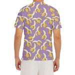 Watercolor Banana Pattern Print Men's Short Sleeve Rash Guard