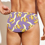 Watercolor Banana Pattern Print Men's Swim Briefs