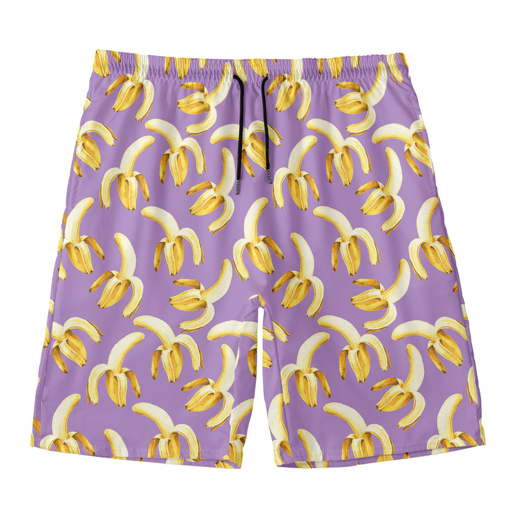 Watercolor Banana Pattern Print Men's Swim Trunks